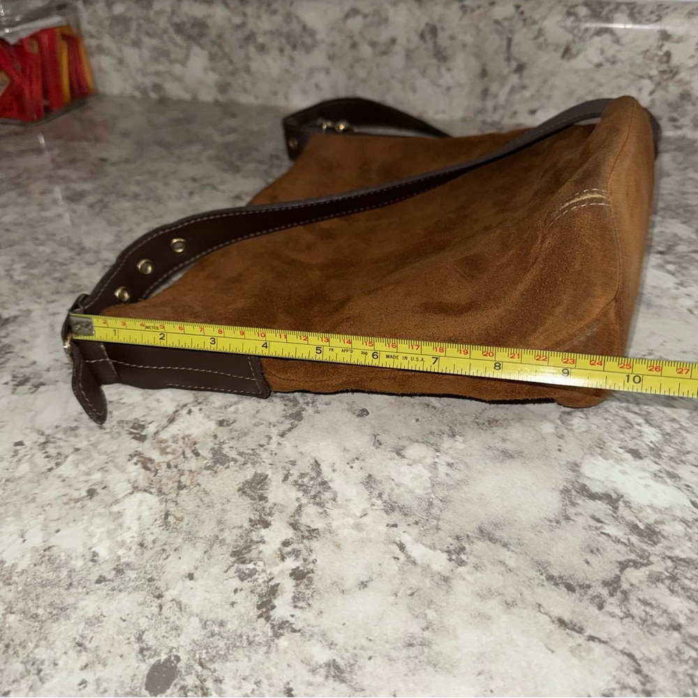 COACH Legacy Suede Chocolate Brown Slim Bucket Shoulder Bag Vintage Y2K 4115 - Picture 12 of 12